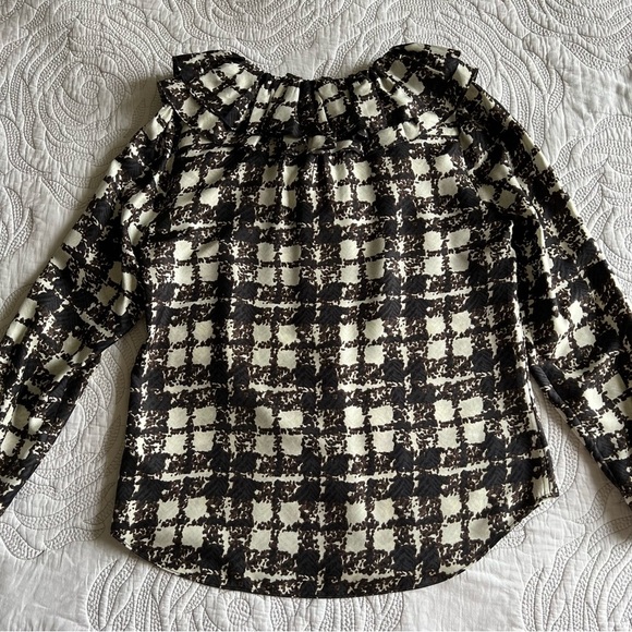J. Crew Collection - Silk Twill Ruffle-collar Top in Plaid - Picture 8 of 11